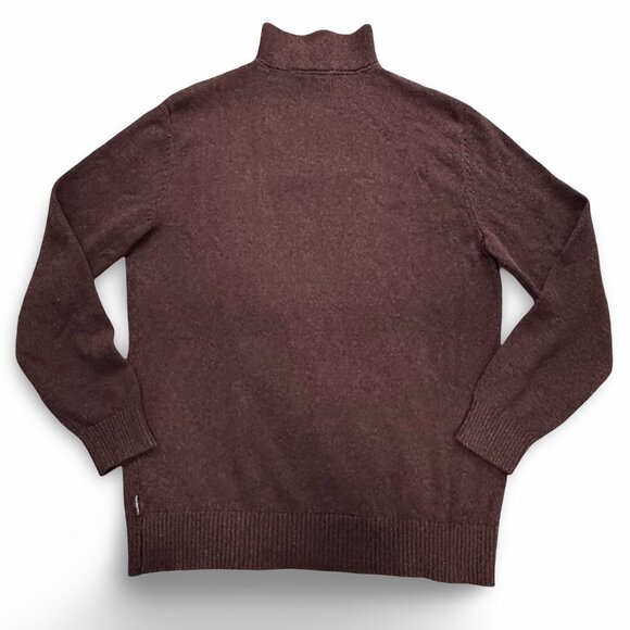 Calvin Klein Sweater Mens Large Burgundy Quarter Zip Preppy Pullover Mock Neck - Picture 2 of 9